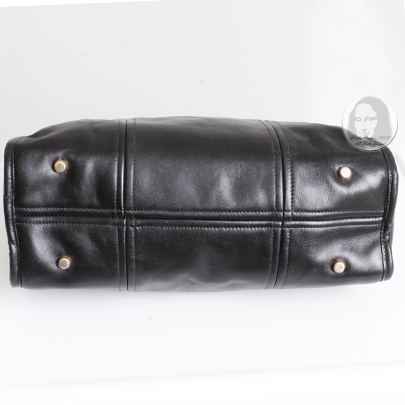 Morris Moskowitz Tote Bag Black Leather Satchel Retro Vintage 60s Handbag - Picture 8 of 13